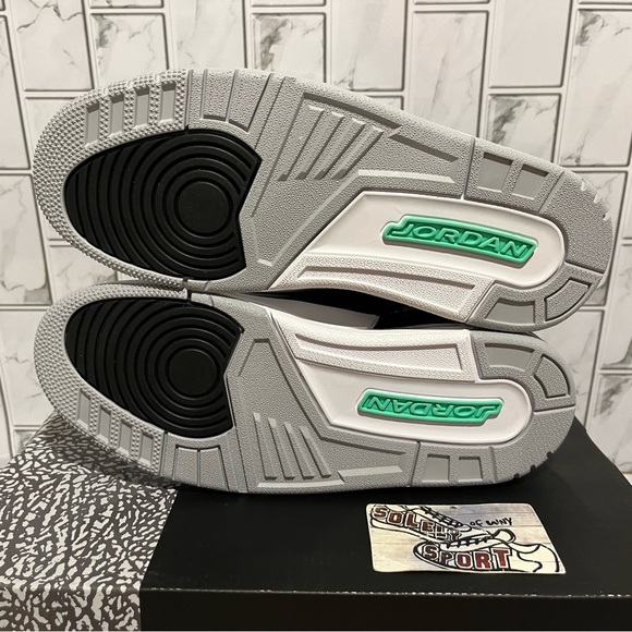 New Nike Air Jordan 3 Retro Green Glow Black Cement 2024 Mens Size 14 - Picture 6 of 12